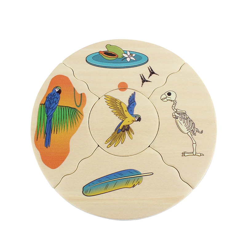 Puzzle din lemn de asociere specii de animale și medii de viață [4]