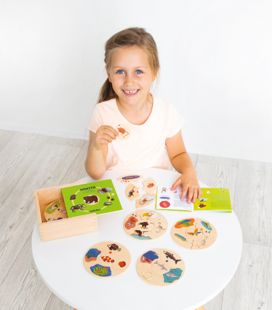 Puzzle din lemn de asociere specii de animale și medii de viață [14]