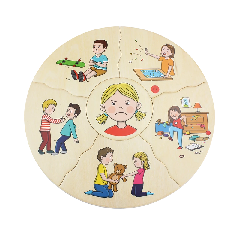 Puzzle din lemn educativ despre emoții și sentimente, 30 piese [9]