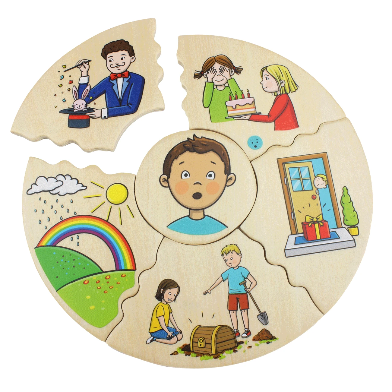 Puzzle din lemn educativ despre emoții și sentimente, 30 piese [8]