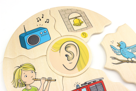 Puzzle educativ din lemn cele 5 simțuri [7]