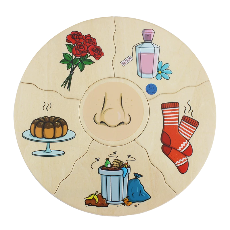 Puzzle educativ din lemn cele 5 simțuri [5]