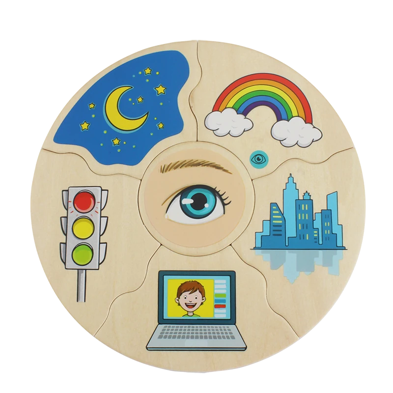 Puzzle educativ din lemn cele 5 simțuri [4]