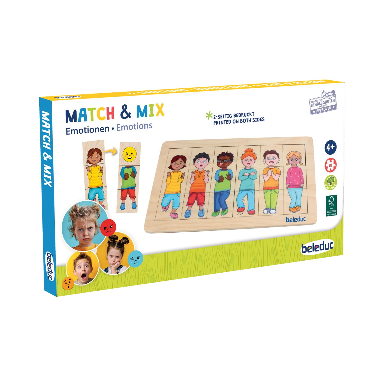 Puzzle - Puzzle educativ din lemn – Combinați și amestecați „Emoțiile”