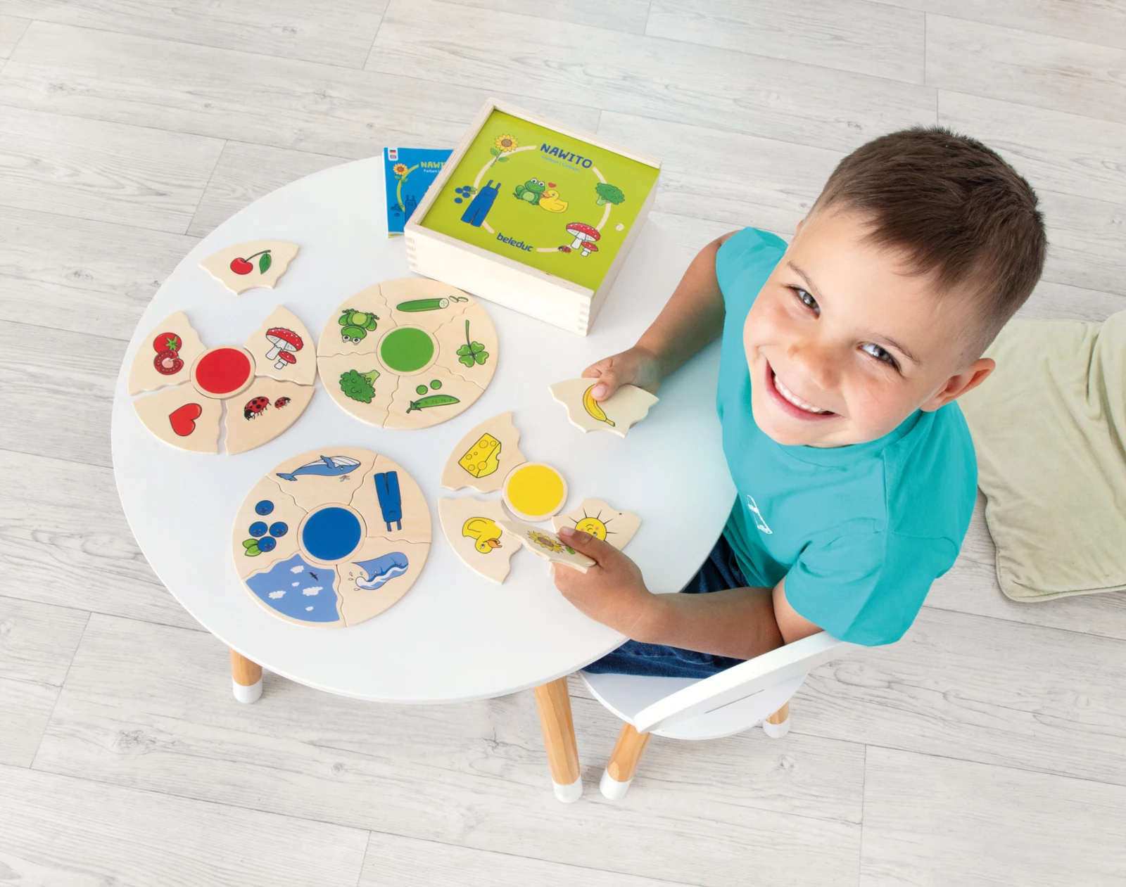 Puzzle educativ din lemn cu culori pentru copii [11]