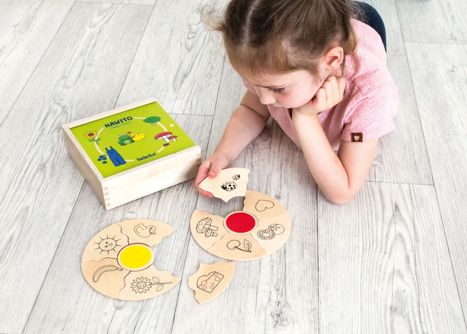 Puzzle educativ din lemn cu culori pentru copii [10]