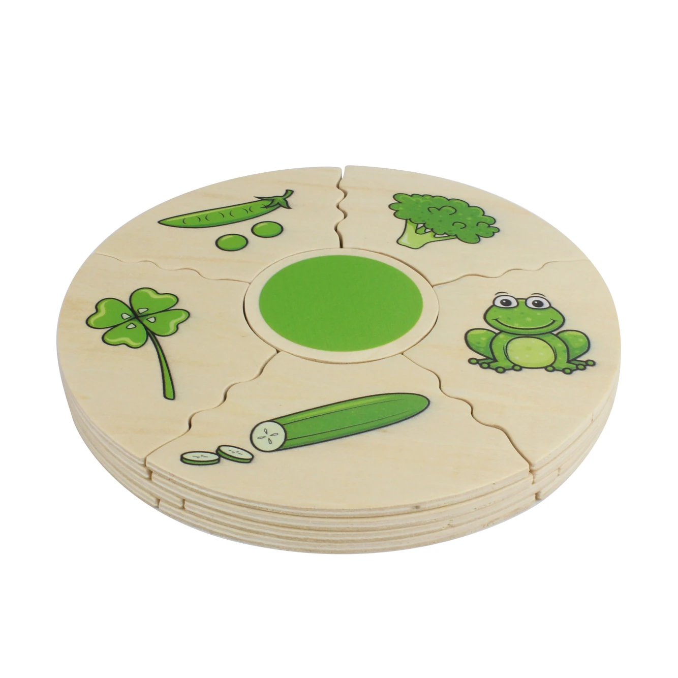 Puzzle educativ din lemn cu culori pentru copii [4]