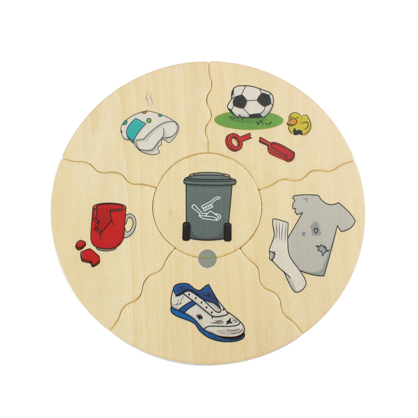 Puzzle educativ din lemn pentru sortarea deșeurilor și reciclare [7]
