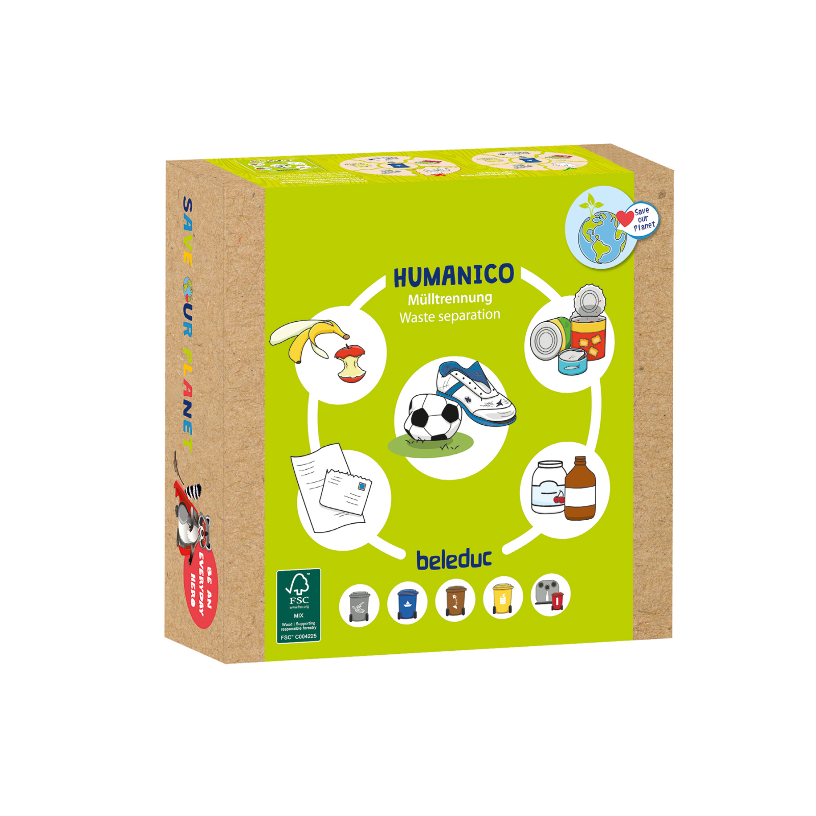 Puzzle educativ din lemn pentru sortarea deșeurilor și reciclare [1]