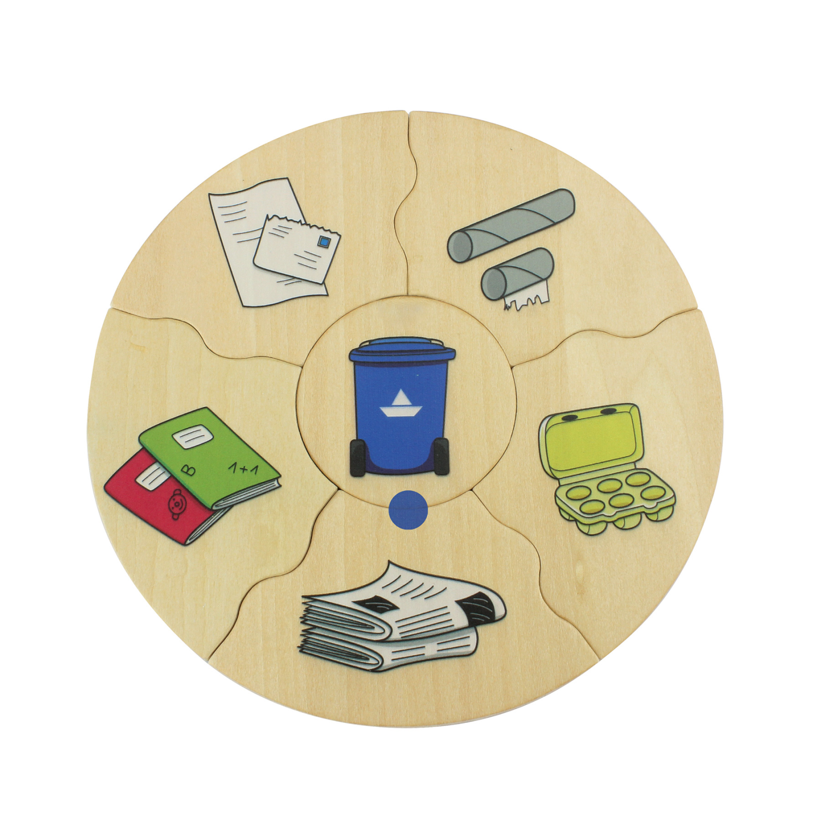 Puzzle educativ din lemn pentru sortarea deșeurilor și reciclare [8]