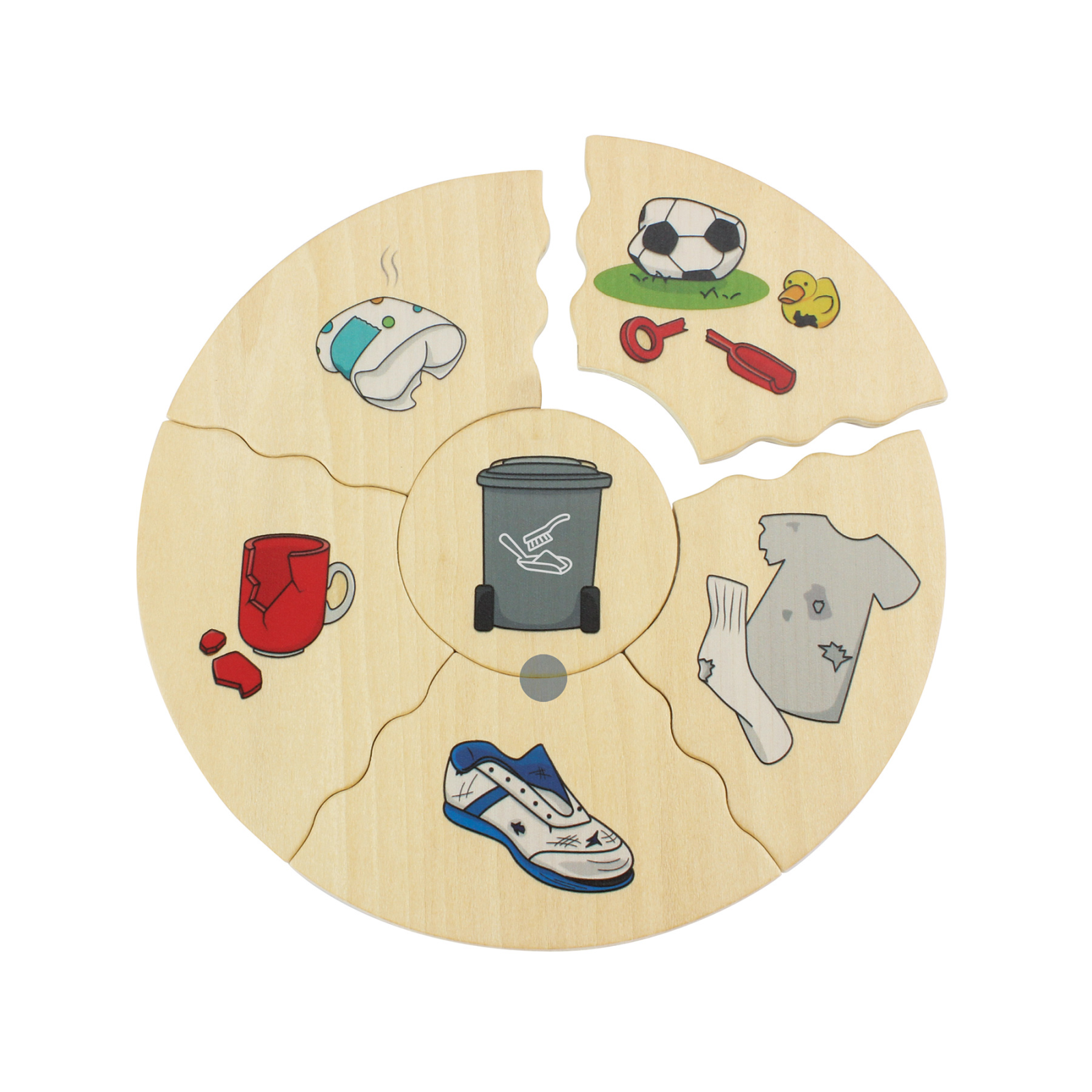 Puzzle educativ din lemn pentru sortarea deșeurilor și reciclare [5]