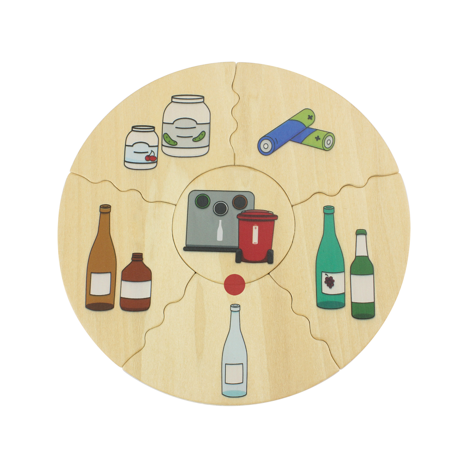 Puzzle educativ din lemn pentru sortarea deșeurilor și reciclare [6]