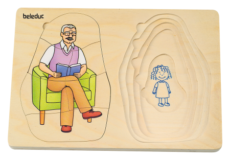 Puzzle stratificat din lemn: Etapele vieții – Bunica și Bunicul [6]