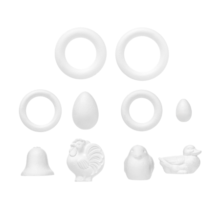 Forme din polistiren - Set 20 figurine Paște din polistiren pentru artizanat și decorațiuni