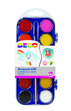 Pensule - Acuarela 12 culori diametru pastila 30mm