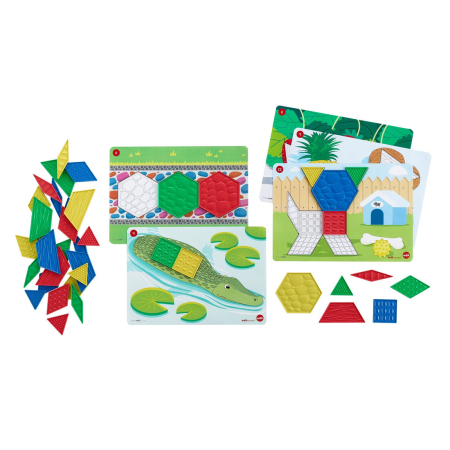 Matematica - Set blocuri geometrice senzoriale Green-n-Learn®, 40 Piese