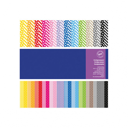 Hârtii - Set cu 24 hârtii de scrapbooking - țesătură