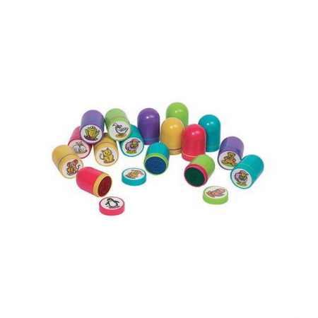 Diverse materiale mici - Set de 10 ștampile cu animale, diametru 3 cm