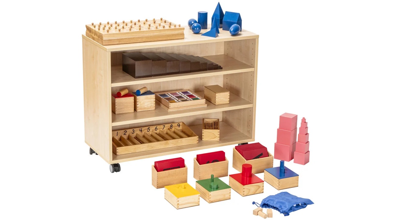 Sortare si numarare - Set de 13 materiale de bază Montessori, pregătire pentru școală