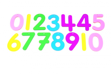 Set de 14 numere colorate transparente de înălțime 70 mm [0]