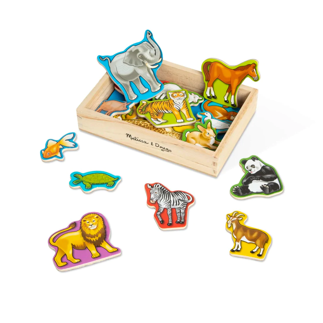 Set de 20 figurine din lemn cu magneți cu animale [2]