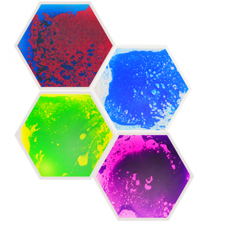 Camere Senzoriale - Set de 4 plăci senzoriale cu gel - hexagon