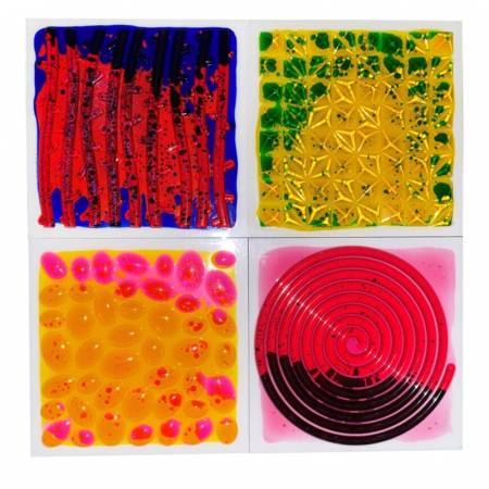 Set de 4 plăci senzoriale cu lichid texturat - 30 cm [2]