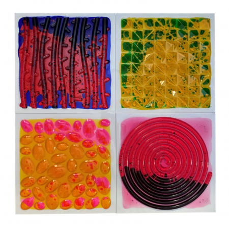 Set de 4 plăci senzoriale cu lichid texturat - 30 cm [1]