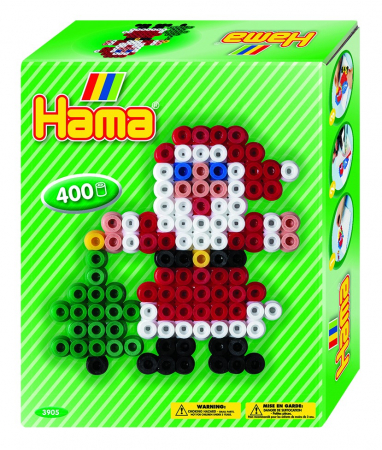 Seturi MIDI in cutie - Set de 400 buc. mărgele de călcat HAMA Midi în cutie cadou cu o planșetă Moș Nicolae
