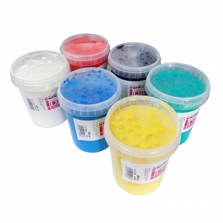 Vopsea degete - Set de 6 pahare cu vopsea pentru degete, culori primare