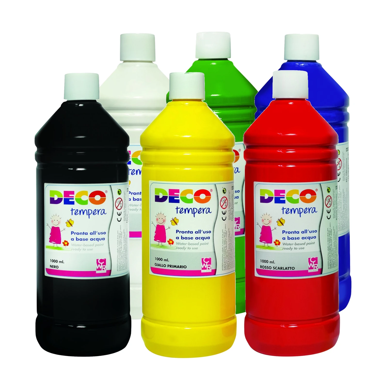 Produse - Set de 6 tempera de 1000 ml - culori de bază