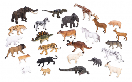 Figurine - Set de animele din pădure, domestice, sălbatice și preistorice