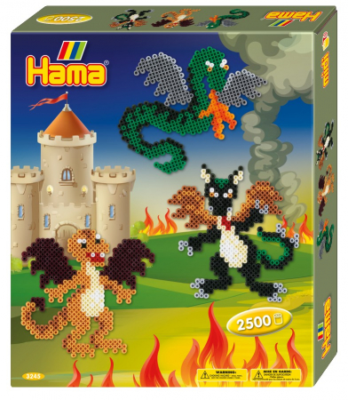 Seturi MIDI in cutie - DRAGONUL - 2500 mărgele HAMA MIDI în cutie