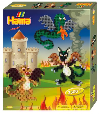 Seturi MIDI in cutie - DRAGONUL - 2500 mărgele HAMA MIDI în cutie