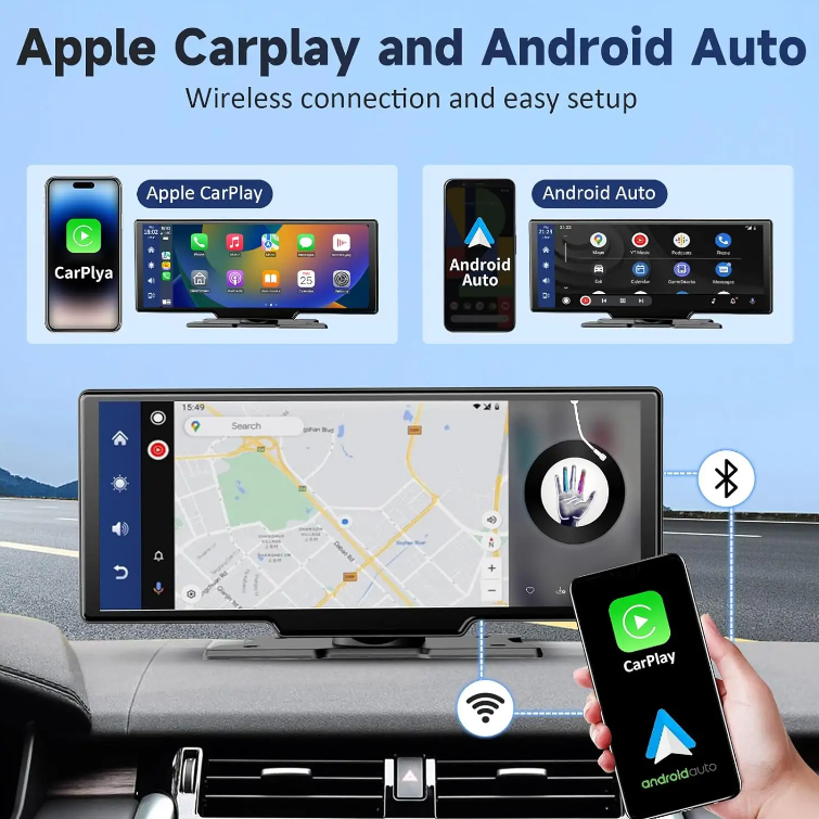Carplay/Android Auto Wireless 26CM + Camera Marsarier + Camera Bord [3]