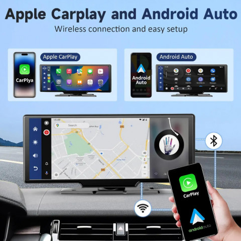 Carplay/Android Auto Wireless 26CM + Camera Marsarier + Camera Bord [2]