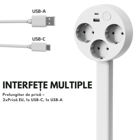Pe stoc - Prelungitor Priza Extensibil, Extensor Electric Reglabil