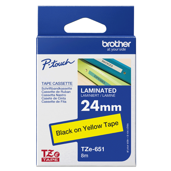 Banda continua Brother TZE651, 24mm x 8m, laminata pentru aparat de etichetare / imprimanta [2]