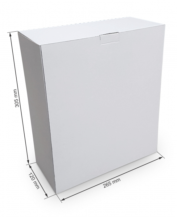 Cutie carton microondul alb, 260x115x300 mm Label Print