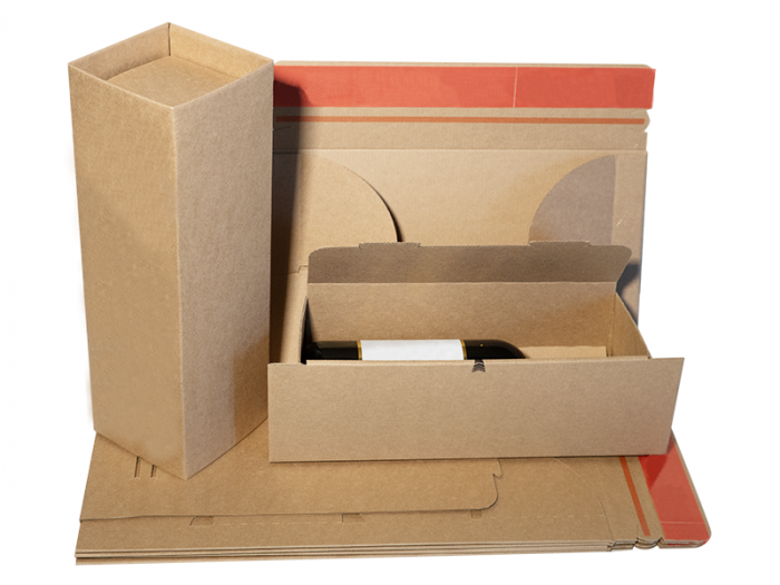 Cutii de carton sticle vin cu autoformare, cu banda dublu adeziva, cutii winebox 75x75x305 [2]