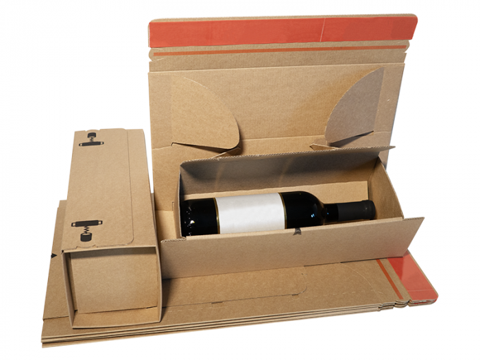 Cutii de carton sticle vin cu autoformare, cu banda dublu adeziva, cutii winebox 75x75x305 [4]