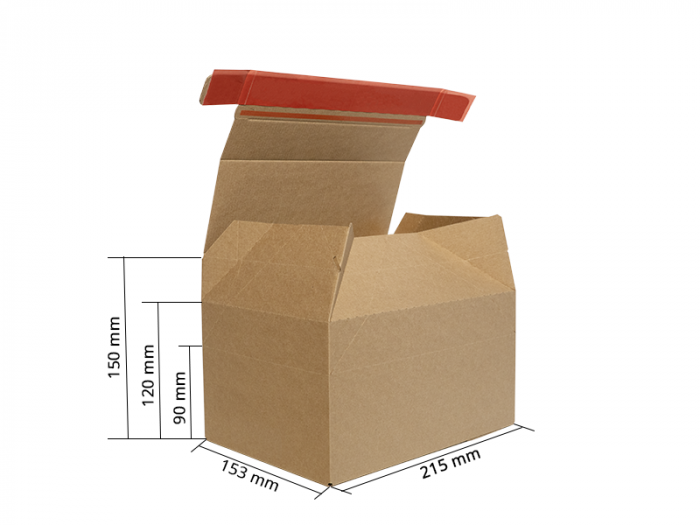 Cutii de carton cu autoformare si banda dublu adeziva Flexibox 215x153x150