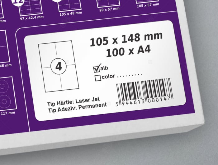 Etichete autoadezive A4, 105 x 148 mm, 4 etichete coala A4 LabelLife imagine 2022 depozituldepapetarie.ro