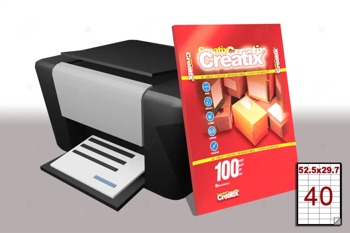 Etichete autocolante A4, 40 etichete / coala A4, 52.5 x 29.7 mm [5]