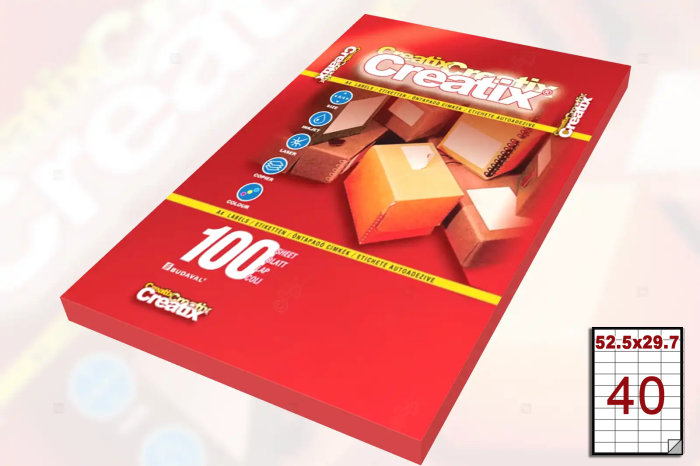 Etichete autocolante A4, 40 etichete / coala A4, 52.5 x 29.7 mm [4]