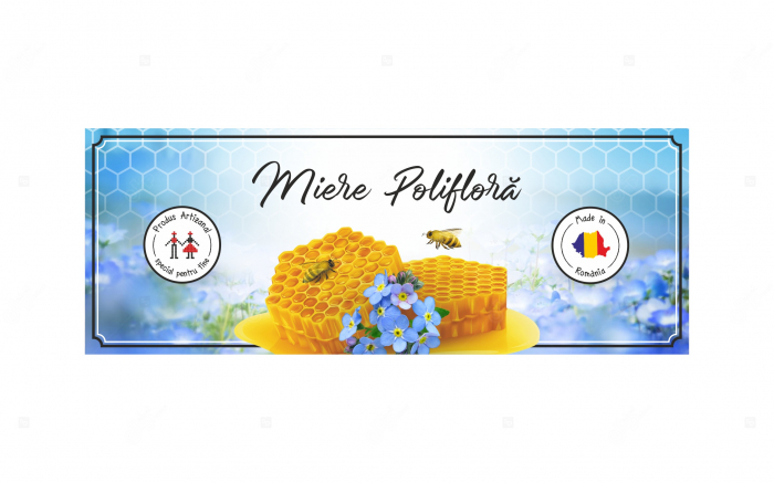 Etichete borcane personalizate Miere poliflora, 54x144 mm [3]