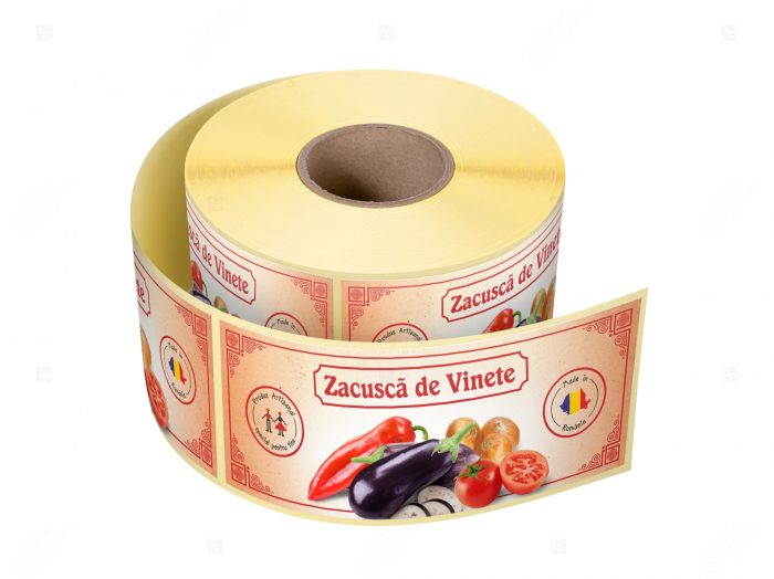 Etichete personalizate pentru borcane, Zacusca de vinete, 54x144 mm image2