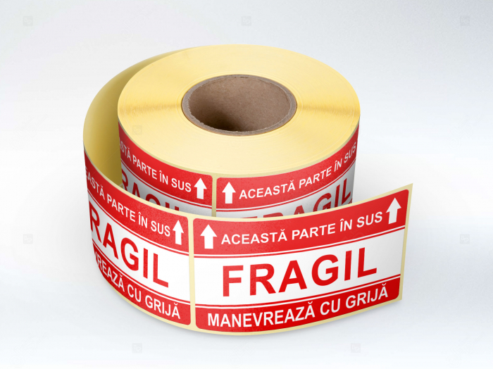 Etichete personalizate, FRAGIL Manevreaza cu grija , 50x100 mm, 1000 buc rola image
