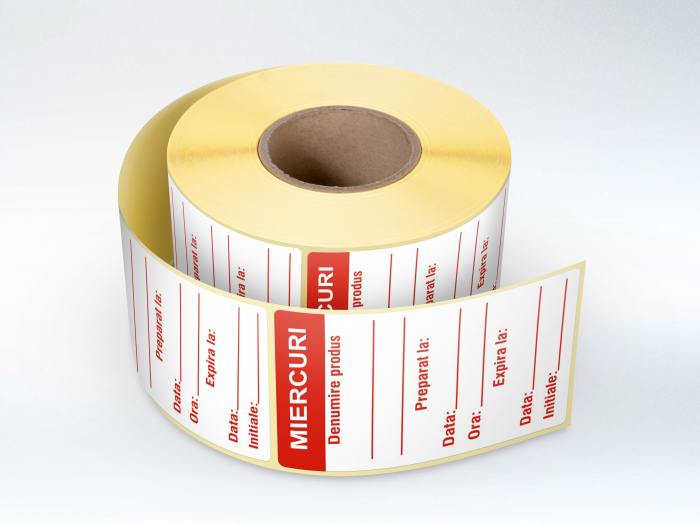 Etichete HACCP autocolante personalizate Zilele Saptamanii - MIERCURI [2]