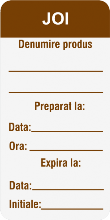 Etichete HACCP autocolante personalizate Zilele Saptamanii - JOI [2]